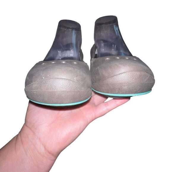 CROCS Women's Tone Skylar Flat Size 8 Slingback Toning Shoe Brown Teal Blue - Picture 3 of 8